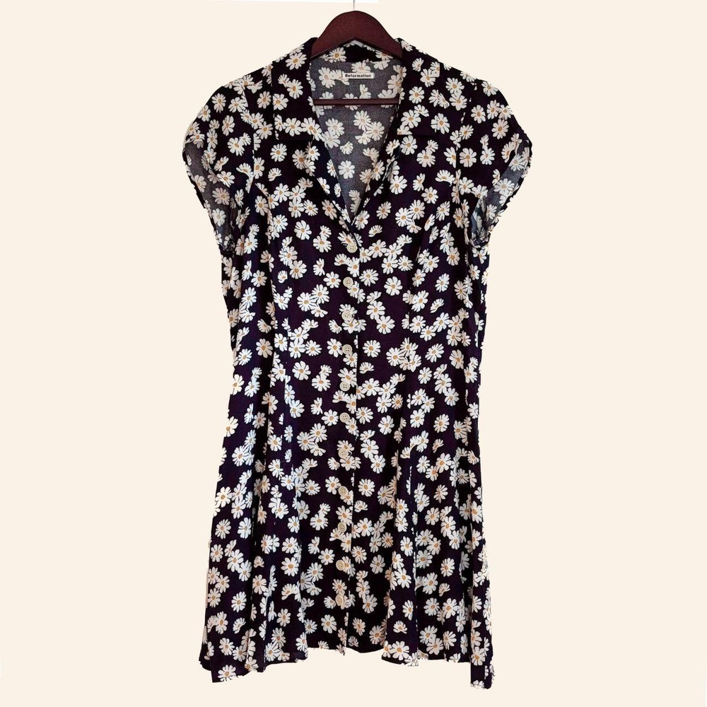 Reformation Concord Button Front Mini Dress – Daisy Chain